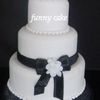 Wedding cake ruban noir