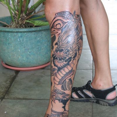 tiki tatau free hand création by glenn taerea