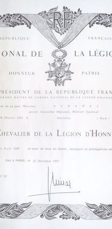 LEGION D'HONNEUR EN 1998