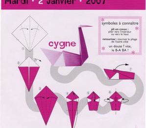    cygne en origami