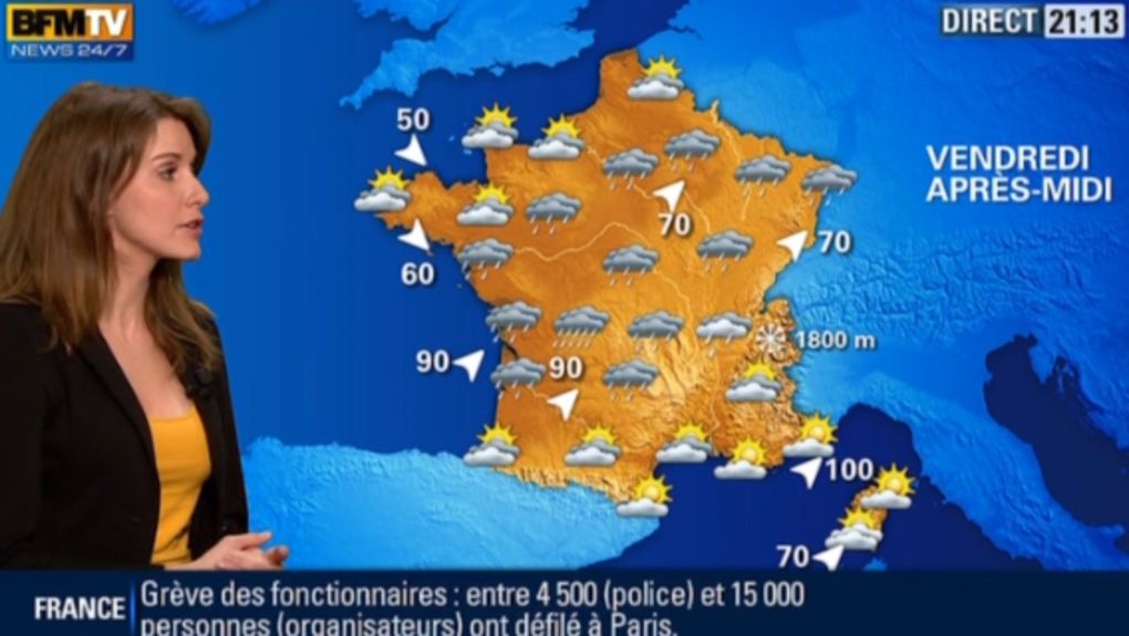 2013 01 31 - FANNY AGOSTINI - BFM TV - LA METEO @21H15