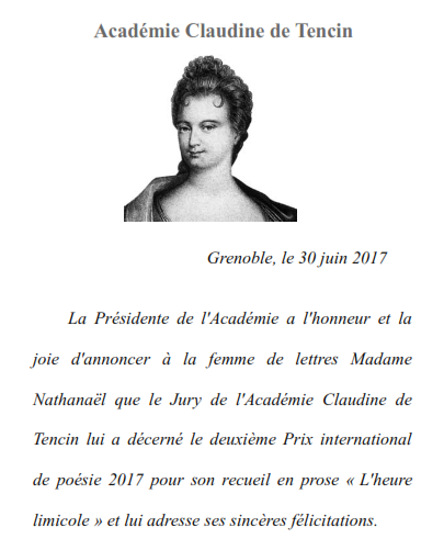 Images des attestations du prix honorifique, la signature de la présidente a été biffée par sécurité, photographies fournies par LPpdm