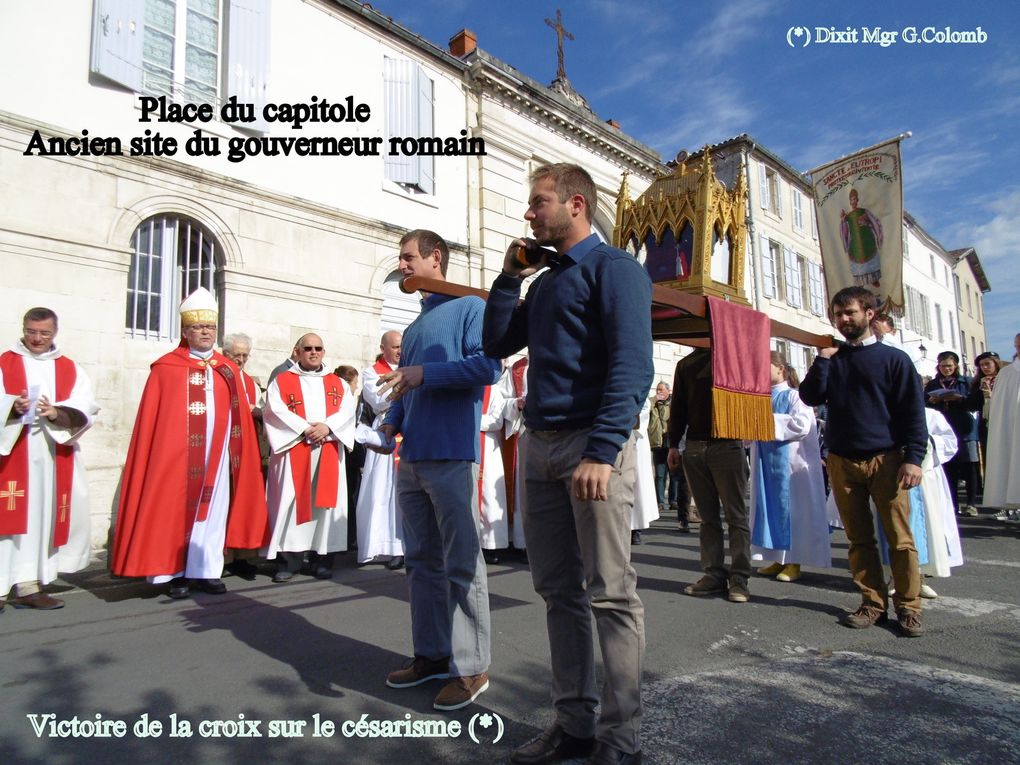 Enfin après un périple chantant et pieux, sous haute sécurité et surtout une météo clémente, la procession va faire une entrée triomphale pour celui qui fut rejeté de Médiolanum Saontonum et qui y revint pour subir le martyre.