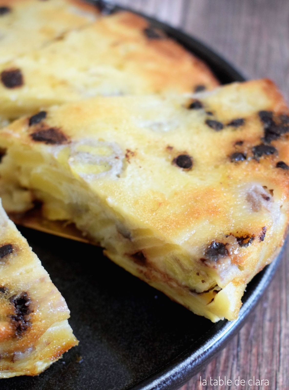 Gâteau fondant léger pommes, bananes pépites chocolat