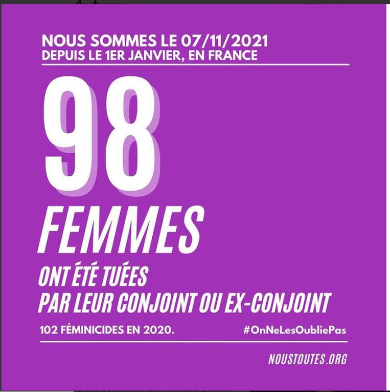 107 EMME  FEMMES  TUEES  SOUS LES  COUPS DE  SON  CONJOINTS EN  2021 