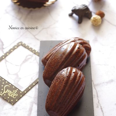 Madeleines chocolat cœur beurre de cacahuète