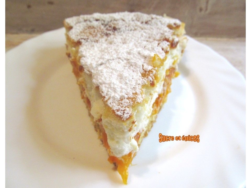 Gâteau soufflé au fromage blanc et aux abricots