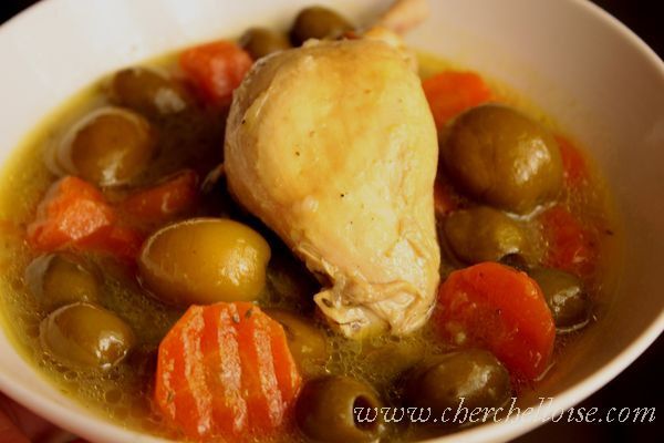 tadjine zitoun / poulet aux olives 