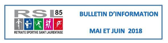 Bulletin d'information mai-juin 2018