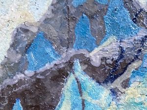 Tableau N° 746 :   "La valeur du temps",   70 x 100 cm,   Huile, Tapioca sur Isorel