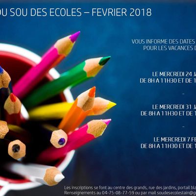 DATES POUR LES INSCRIPTIONS DES VACANCES DE FEVRIER 2018