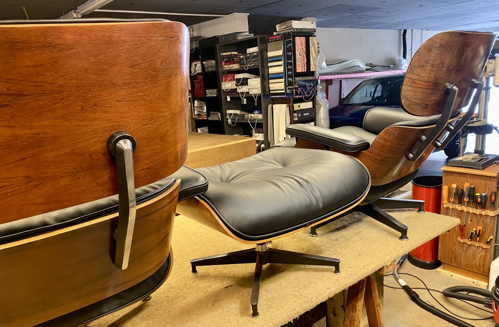 Atelier-hafnespécialiste-restauration-lounge-eames-édition-herman-miller-bordeaux