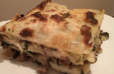 lasagnes aux épinards et la viande hachée