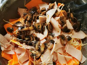 L'invisible Butternut, champignons et poulet