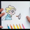 Como dibujar a Elsa paso a paso y a color - Frozen