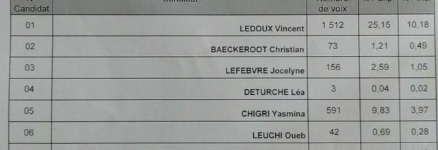 Elections Législatives Halluin et Xe du Nord Résultats : 1er Tour.