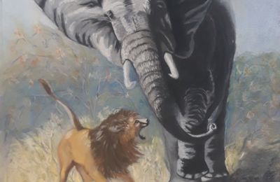 Eléphant et le Lion