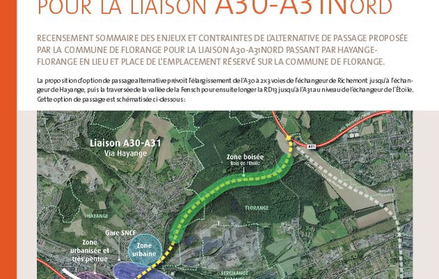Fiche sur l'alternative proposée par la municipalité de Florange pour la liaison A30-A31 Nord