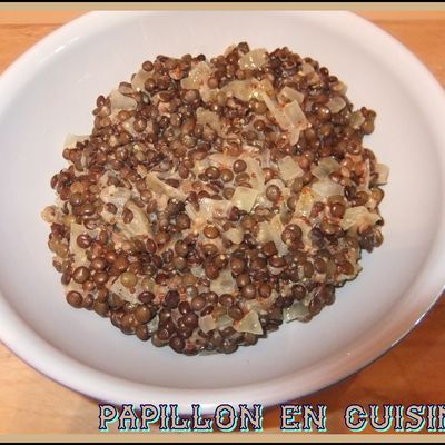 Recette: Lentilles oignons et  moutarde à la crème
