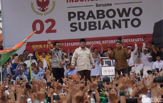 Nyanyian Kode Prabowo untuk Golkar dan PPP Saat Kampanye di Yogya