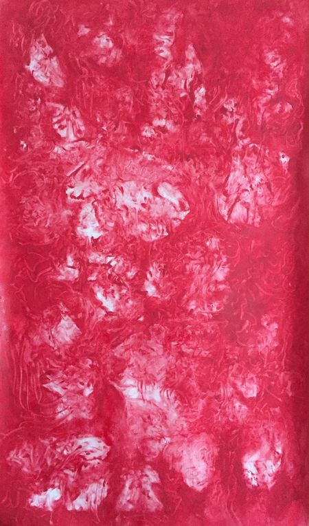 19 Mars 2016 Mars rouge 1 red pigment oil on canvas 158/88cm Bénédicte Bucher