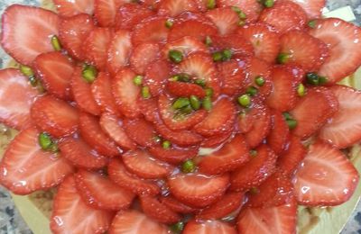 tarte fraises/pistaches