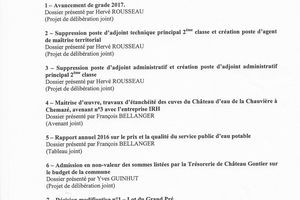 CHEMAZE: L'ordre du jour du prochain conseil municipal prévu le lundi 11 septembre 2017