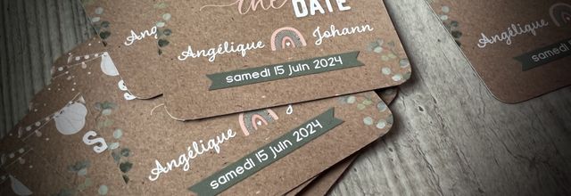 Save the Date (STD) d'Angélique & Johann champêtre (eucalyptus)