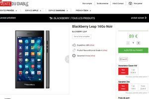 Bon plan Smartphone Blackberry Leap 16Go pour 89 euros