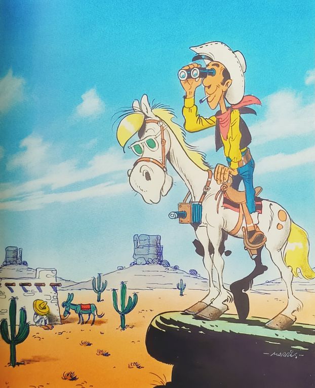 &quot;Lucky Luke et Jolly touristes au Mexique&quot; illustration catalogue enchères 