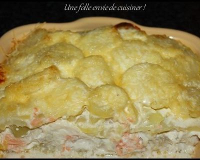 Gratin de pommes de terre aux deux poissons