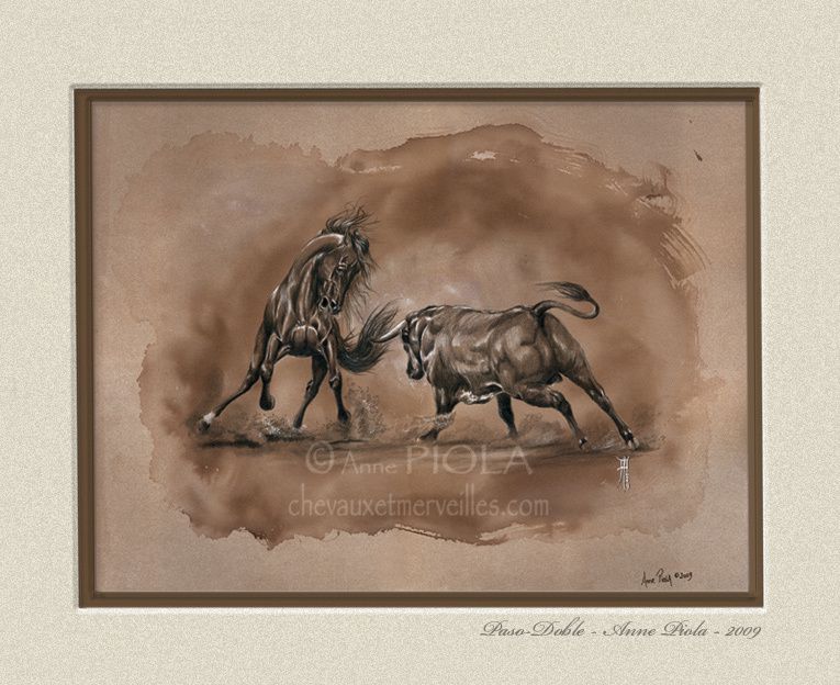 Peintures et dessins de l'artiste peintre du cheval Anne Piola.