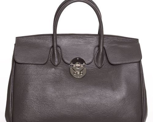 12260 ROUVEN gris graphite gris foncé & Silver Jane 40 cuir fourre-tout sac à main sac