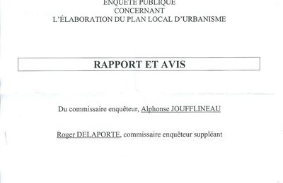 RAPPORT DU COMMISSAIRE ENQUÊTEUR APRES CONSULTATION