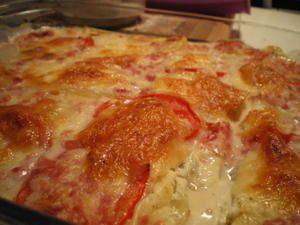 Gratin de pommes de terre au jambon