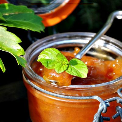 Confiture de prunes à la cannelle et menthe