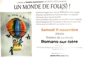 Samedi 11 novembre, 20h: Théâtre à Romans avec Reso Ardi