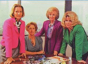 De gauche à droite : Susan Baker, Pam Howar, Sally Nevius et Tipper Gore