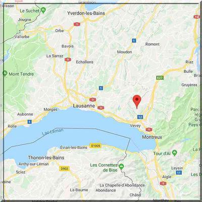 Suisse - Attalens - Position château sur carte