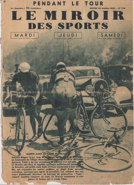 scans des journaux miroir des sports tour de france 1934