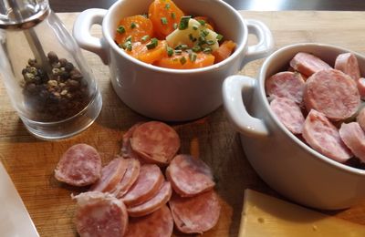 Cocottes de carottes, fenouil et diots au fromage, c'est bon !!!!!!