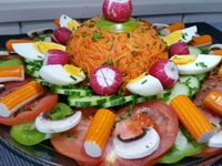 1 - préparer le jour même vos entrées avec 2 options : crudités et charcuteries pour plaire à tous ! 