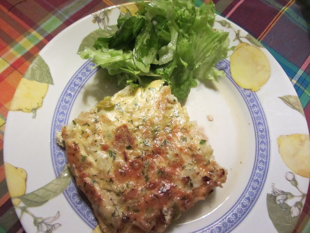 Clafoutis aux saumon et aux légumes