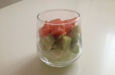 Verrines Saumon Avocat et Concombre