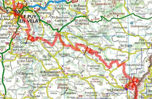 21 mai: étape 5: Le Puy en Velay - Les Estables