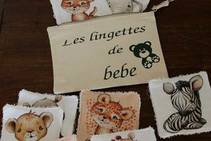 Lingettes lavables + trousse 