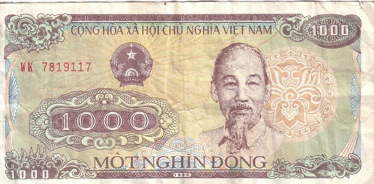 les billets vietnamies sont de couleurs vives