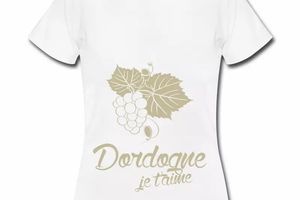 T Shirt Aquitaine blanc femme Dordogne Je t'aime 24