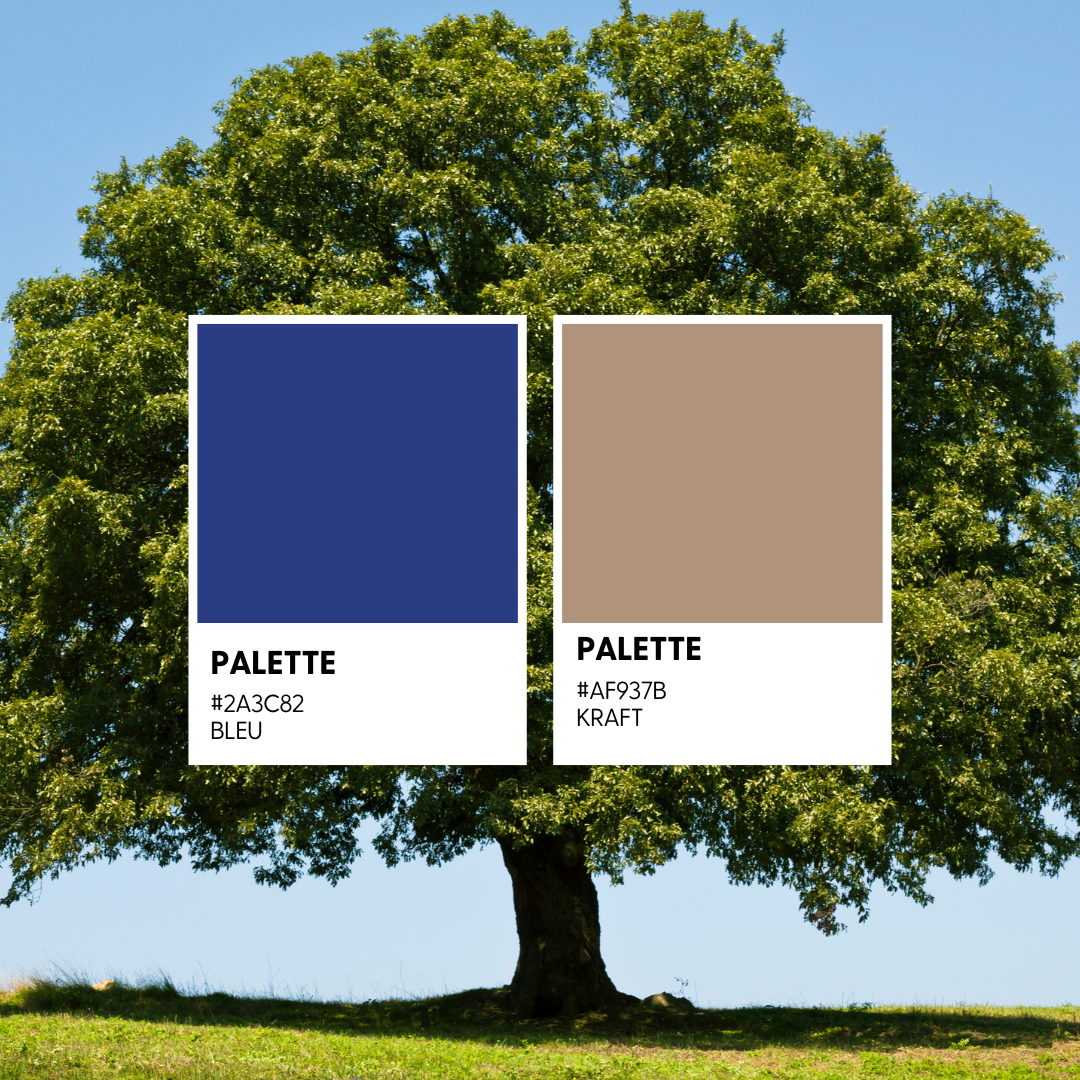 MOODBOARD blanc, kraft et bleu champêtre #efdcbysoscrap (nuancier palette inspiration mariage)