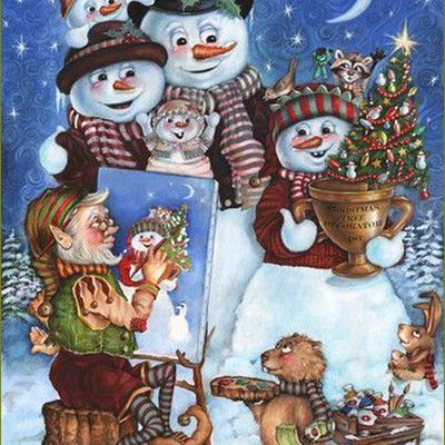 Bonhomme de neige en illustration  par Gloria West